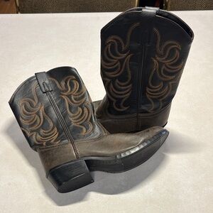 Kids Western Cowboy Boots in Brown and Black